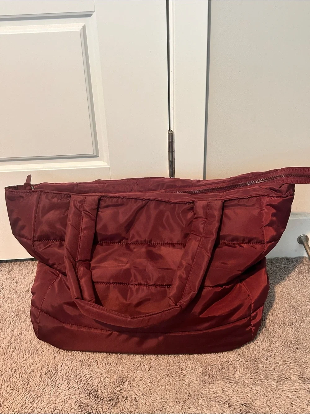 Splits59 Quilted Tote Bag in Deep Burgundy Gym Bag